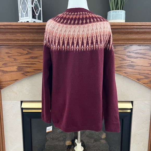 Style & Co. Women's Carriage Red Fair Isle Crewneck Sweater Size Small NEW - Picture 8 of 12